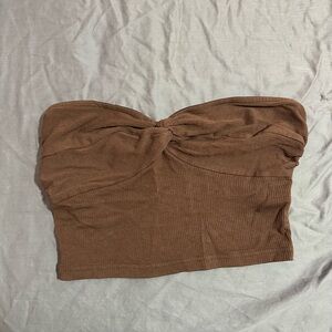 Brown Strapless Tube Top
